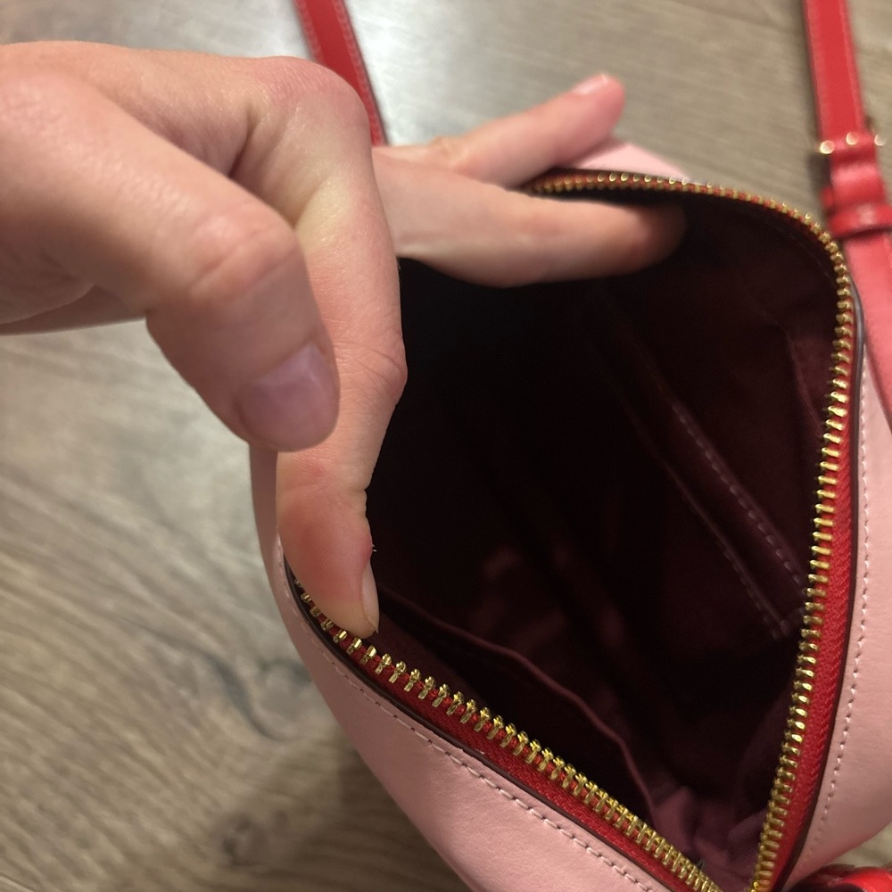 Coach Pink Cherry Print Crossbody Bag with Red Strap - Picture 3 of 4